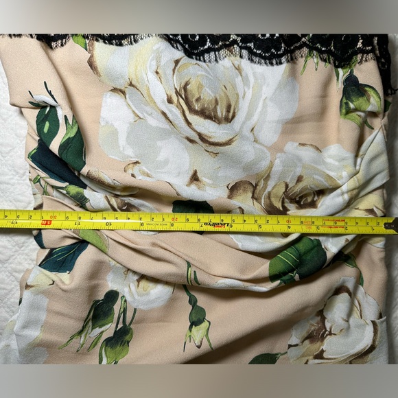 DOLCE & GABBANA Ruched silk Blush Rose black lace Dress 38 = USA 2 - Picture 14 of 16